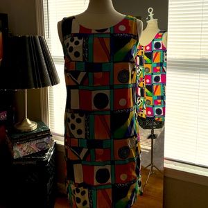 90’s abstract print The Limited dress